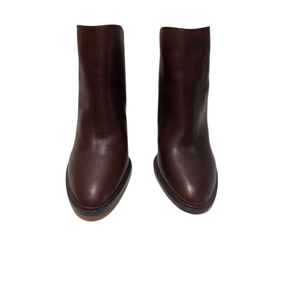 Louise Et Cie Leather Ankle Boots Womens 9.5 Brown Pointed Toe Block Heel Class - Picture 5 of 16